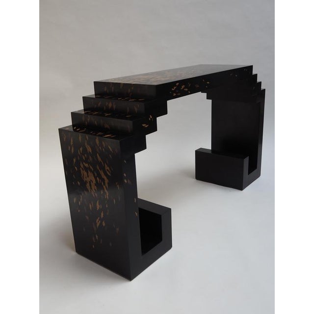 Contemporary Mont Marquetry Console Table by Studio Karen B For Sale - Image 3 of 11