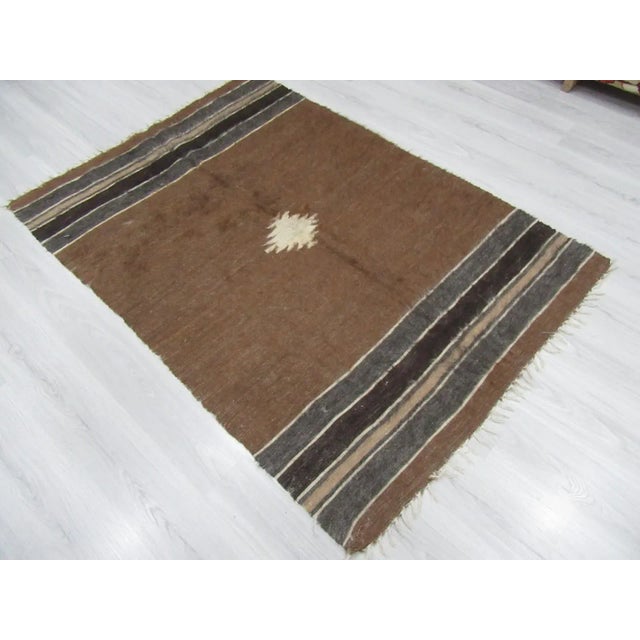 1960s Vintage Turkish Blanket / Kilim Rug - 4′4″ × 6′1″ For Sale - Image 4 of 6