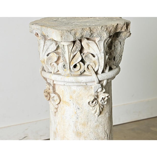 Portuguese 18th Century Carved Stone Column For Sale - Image 9 of 14