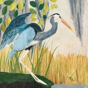 Blue Heron by Natalie Erwin, Original Painting (48x48)