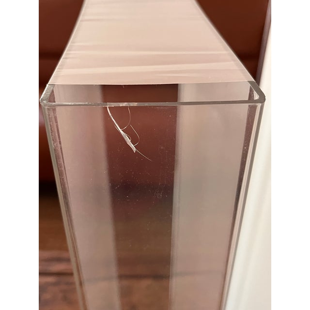 1990s Pablo Designs San Francisco Frosted Lucite Architectural Table Lamps - a Pair For Sale - Image 10 of 12