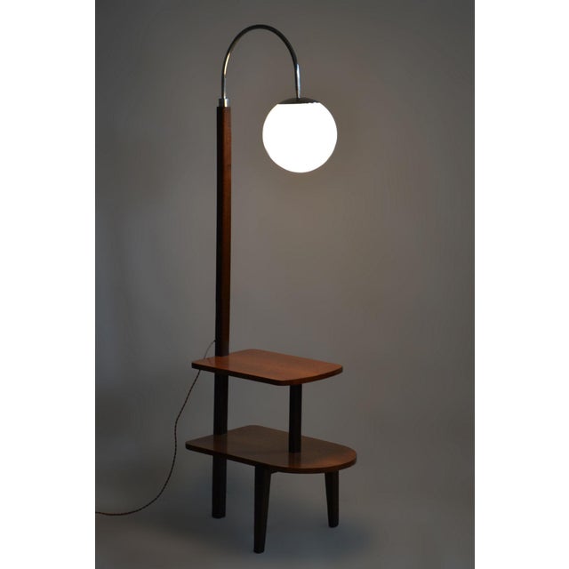 Art Deco Walnut Floor Lamp by Jindrich Halabala for Up Závody, Czechia, 1930s For Sale - Image 11 of 12