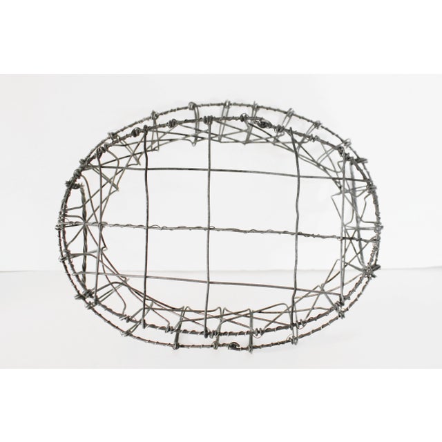 Metal Antique French Twisted Wire Bread Basket For Sale - Image 7 of 8