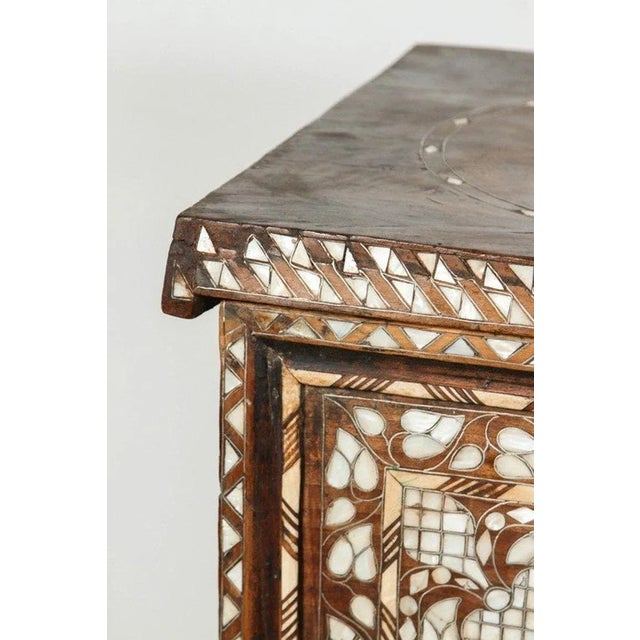Antique Mother of Pearl Inlay Wedding Trunk For Sale In Palm Springs - Image 6 of 13