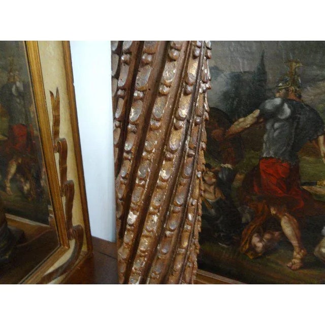 Tall Italian Neoclassical style carved gilt wood lamp made from a 19th century Corinthian column architectural fragment....