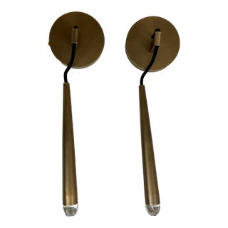 Jonathan Browning for Restoration Hardware Aquitaine Brass Sconces, Pair For Sale