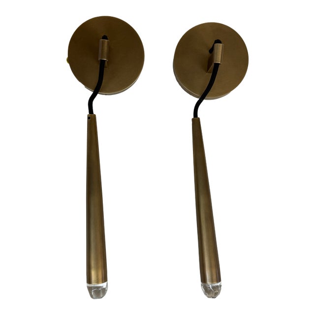 Jonathan Browning for Restoration Hardware Aquitaine Brass Sconces, Pair For Sale
