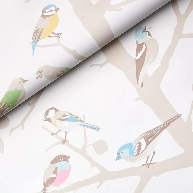 Schumacher Sample - Schumacher A-Twitter Wallpaper in Soft Multi For Sale - Image 4 of 5