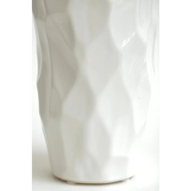 Ceramic Vintage Italian White Ceramic Textural Vase or Vessel, 1980's For Sale - Image 7 of 10