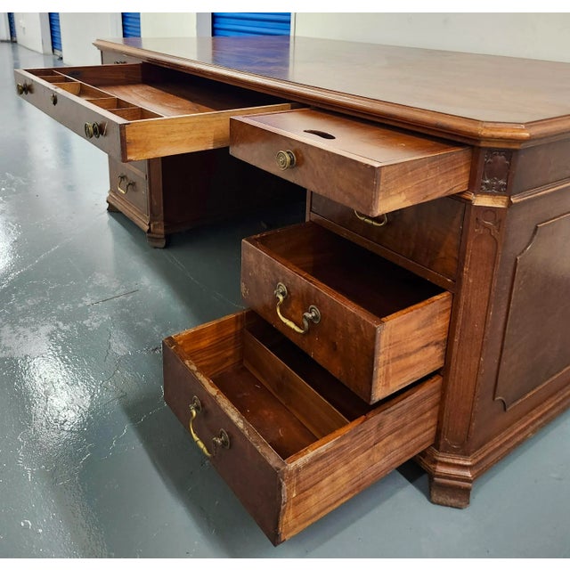 Late 19th Century Doten-Dunton Antique Executive Desk - 72” Mahogany For Sale - Image 4 of 7
