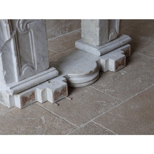 Antique Baroque Marble Console Table with Glass Top For Sale - Image 6 of 16
