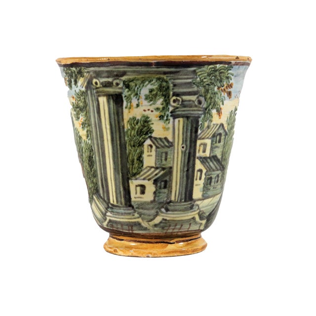 Mid 18th Century Italian Majolica Trembleuse Cup & Saucer, Castelli For Sale In Philadelphia - Image 6 of 13