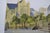 Paint French School of the 20th Century "Paris - View of St Germain L'Auxerrois" Gouache Monogrammed, Dated 1958 For Sale - Image 7 of 11