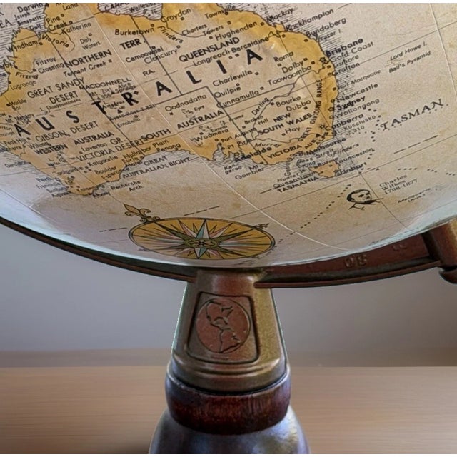 Vintage Replogle 12" World Classic Desktop Globe Wood Base For Sale - Image 6 of 6