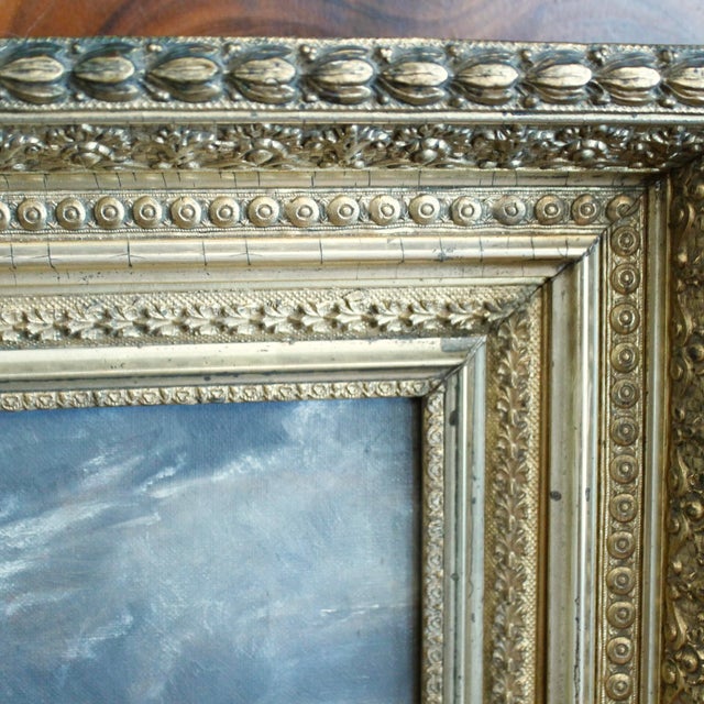 “Tossed at Sea,” 19th Century Oil on Canvas in a Period Gilt Frame For Sale - Image 11 of 15