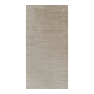 Rug & Kilim’s Oversized Modern Textural Rug in Beige-Brown Stripes and Striae - 12x24 For Sale