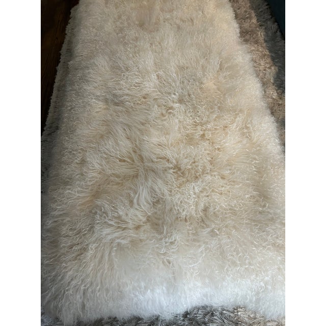 Mitchell Gold Original Mongolian Lamb Bench For Sale - Image 10 of 10