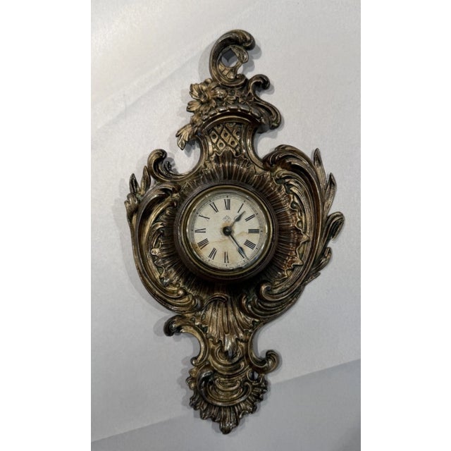 Victorian Antique Ansonia Miniature Cartel Novelty Wall Clock For Sale - Image 3 of 8