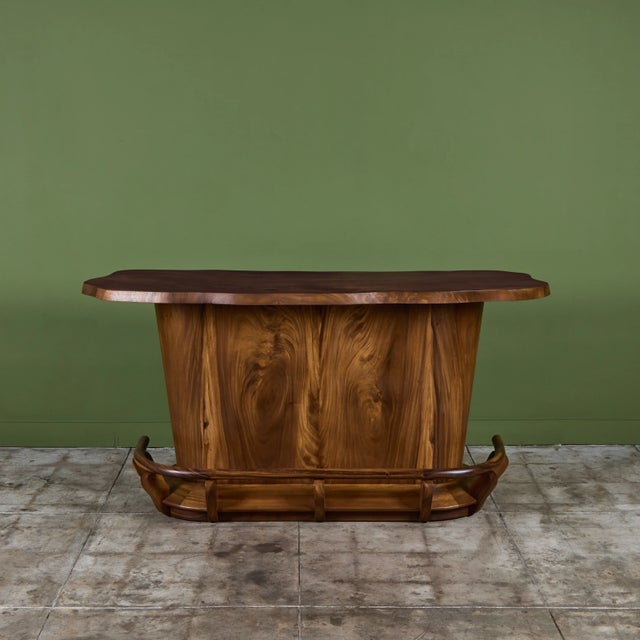 Studio Craft Live Edge Walnut Bar For Sale - Image 4 of 18
