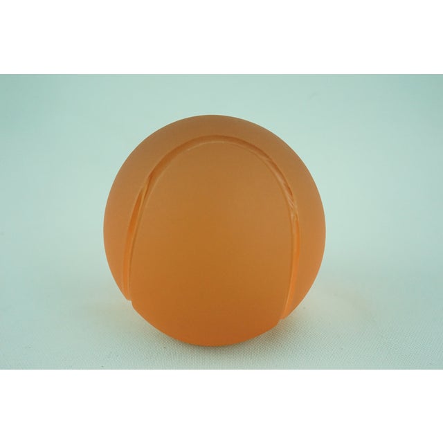 Orange Sandblasted Murano Glass Tennis Balls Paperweights from La Murrina, Italy, 1970s, Set of 2 For Sale - Image 14 of 18