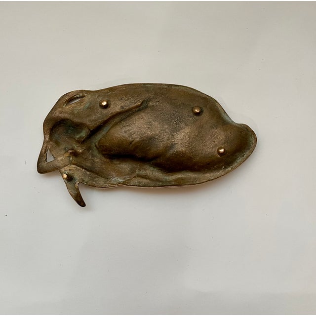 Brass Art Nouveau Naked Woman Figurine, Mermaid Table Decor, Ashtray For Sale - Image 8 of 10