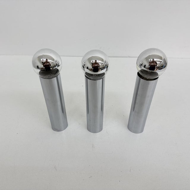 Minimalist Chrome Tube Wall Lamps, 1970s, Set of 3 For Sale - Image 15 of 18