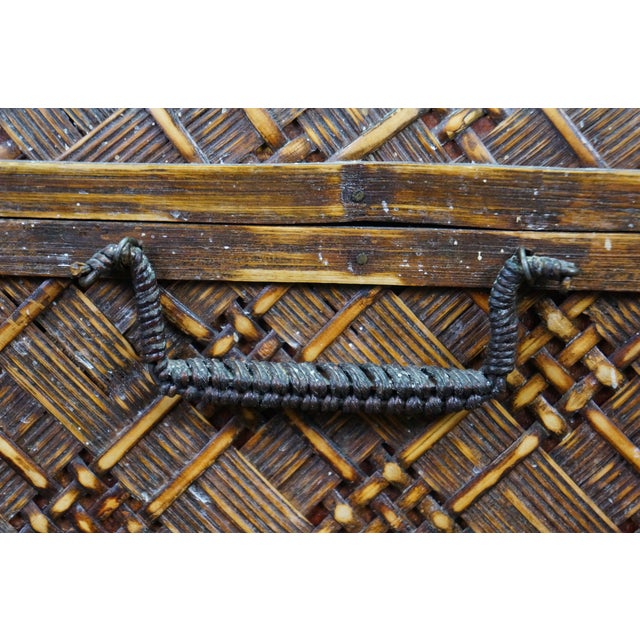 Late 20th Century 3 Japanese Woven Wicker Rattan Yanagigori Graduated Nesting Boxes 20" For Sale - Image 12 of 13