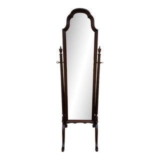Late 20th Century Ethan Allen Mahogany Full Length Cheval Floor Mirror For Sale