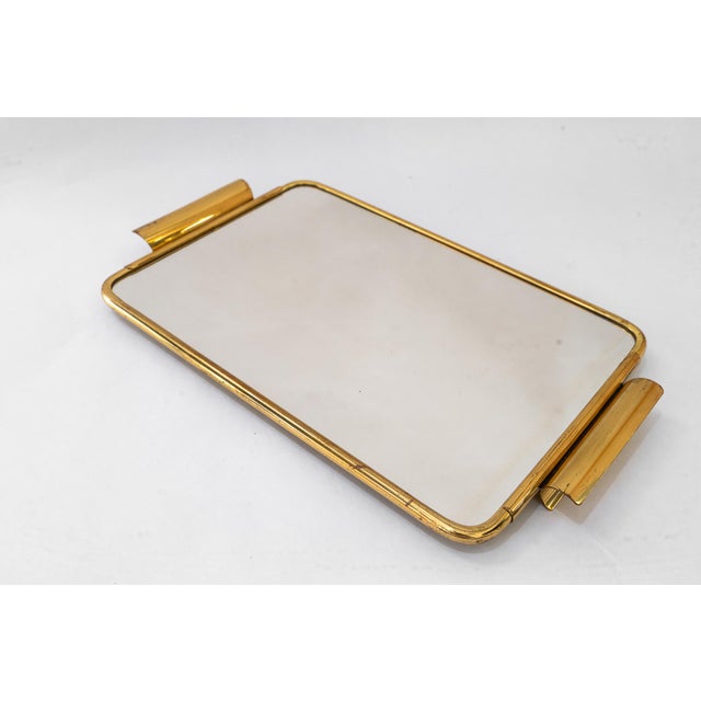 Art Deco Brass Serving Plate with Mirror, 1920s For Sale - Image 14 of 14
