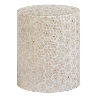 Lorna Stool in Pearl Floral Petal Capiz Shell Motif For Sale
