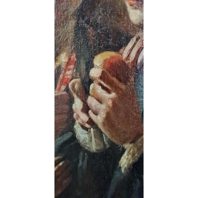 Art Deco Genre Scene, 20th Century, Oil on Canvas For Sale - Image 4 of 17