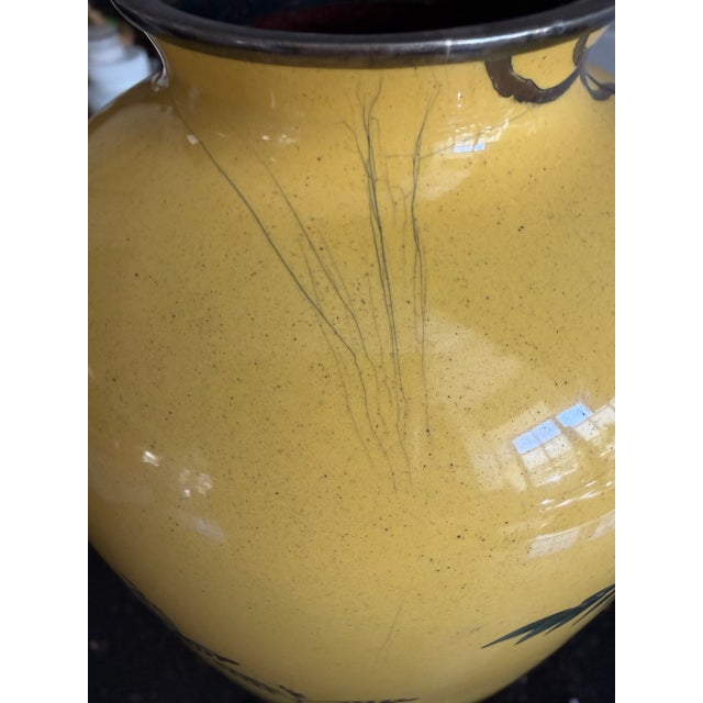 Metal Late 18th Century Shezaburo Goto Japanese Meiji Period Yellow Vase W/Wisteria Signed For Sale - Image 7 of 7