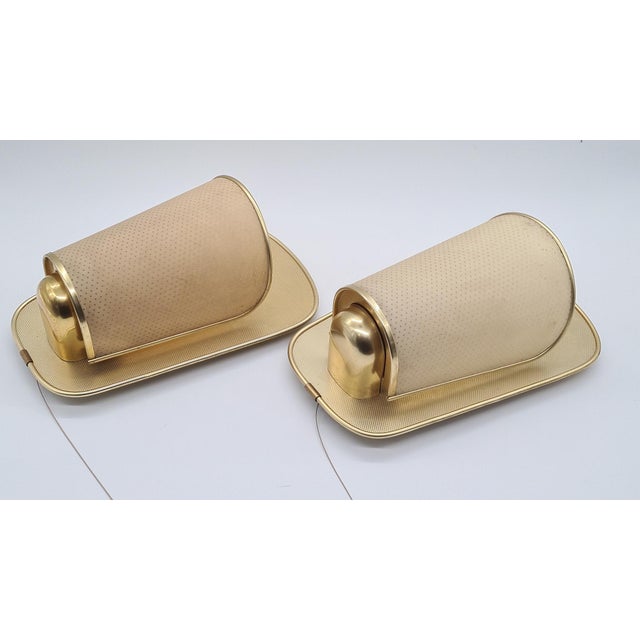 No. 430 Wall Lamps in Golden Metal and Plastic from Erco Leuchten, Germany, 1960s, Set of 2 For Sale - Image 11 of 11