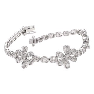 Natural Diamond Bracelet with Diamond and 18k Gold For Sale