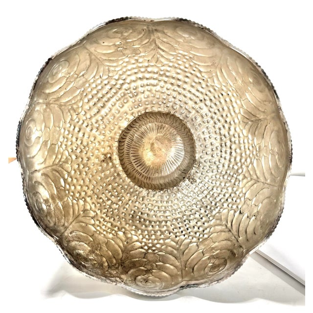 1960s Large Silver Plate Repoussé Compote Bowl – Pedestal Centerpiece Fruit or Punch Bowl For Sale - Image 9 of 10