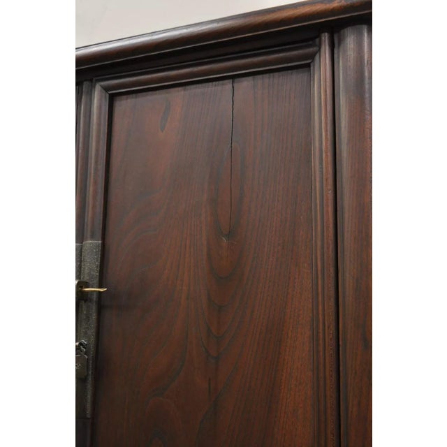 Wood Antique Chinese Hardwood 2 Door Wardrobe Wedding Cabinet With Drawers For Sale - Image 7 of 12