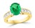 Oval Emerald and Diamond Ring 14 Karat Yellow Gold For Sale - Image 14 of 18