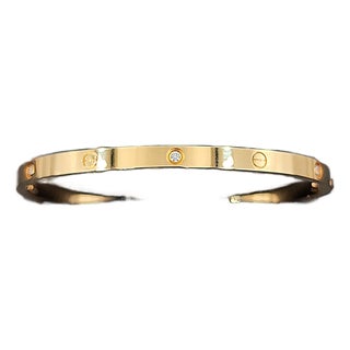 Cartier 18k Yellow Gold Love Bracelet With 6 Diamonds, Modern Design For Sale