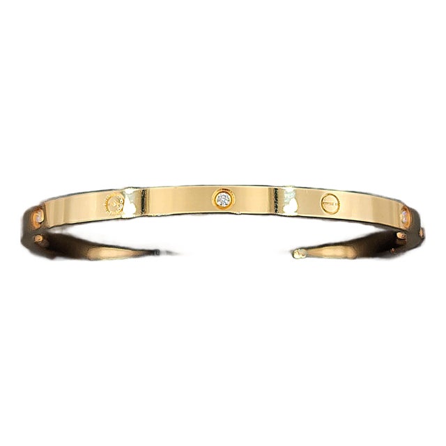 Cartier 18k Yellow Gold Love Bracelet With 6 Diamonds, Modern Design For Sale