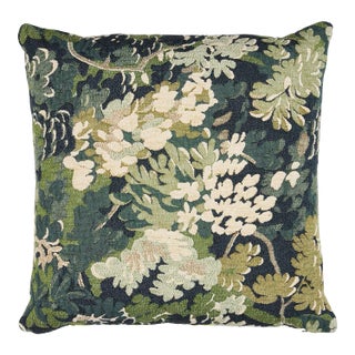 Schumacher Verdure Tapestry 18" Pillow In Peacock For Sale