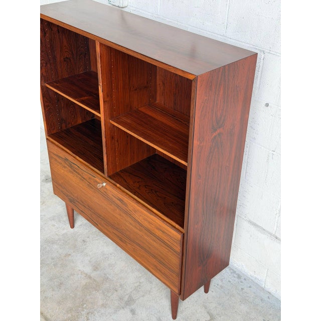 Rosewood Bookcase With Drop Down Door Denmark 1960s For Sale - Image 4 of 10