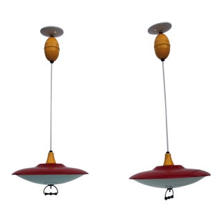 Gearld Thurston For Lightolier Pendant Lights - A Pair For Sale