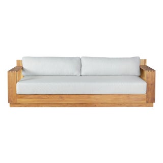 Imperial Grove Outdoor Solid Teak Wood Sofa - 84" For Sale