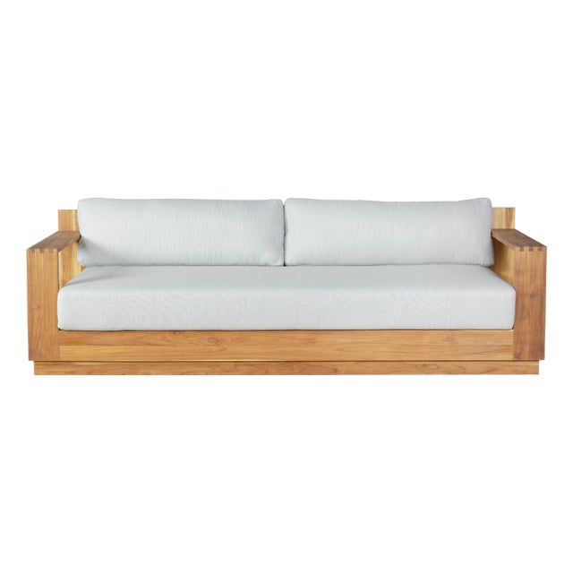 Imperial Grove Outdoor Solid Teak Wood Sofa - 84" For Sale