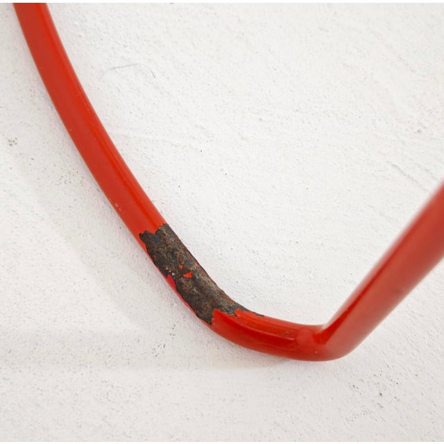 Wood Mid-Century Modern Italian Red and White Metal and Wood Chairs, 1980s, Set of 4 For Sale - Image 7 of 16