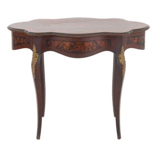 Louis XV Style Marquetry Kingwood Table, 19th C. For Sale