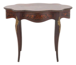 Louis XV Style Marquetry Kingwood Table, 19th C.