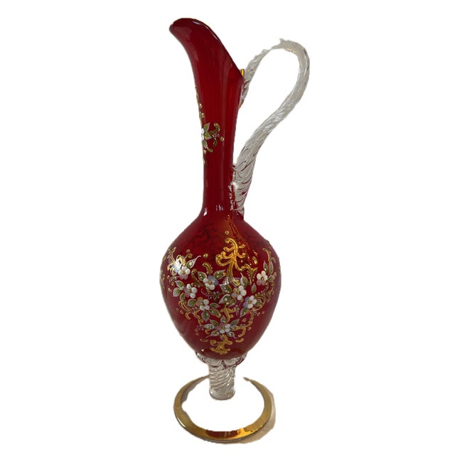 This striking Murano carafe exemplifies the historic Tre Fuochi (“Three Fires”) technique—one of Venice’s most treasured...