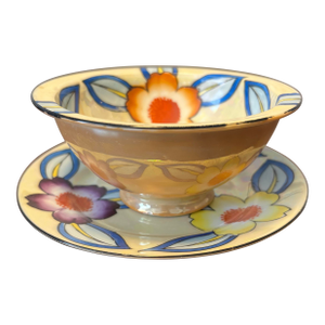Vintage Trico China Art Deco Bowl & Saucer Set
