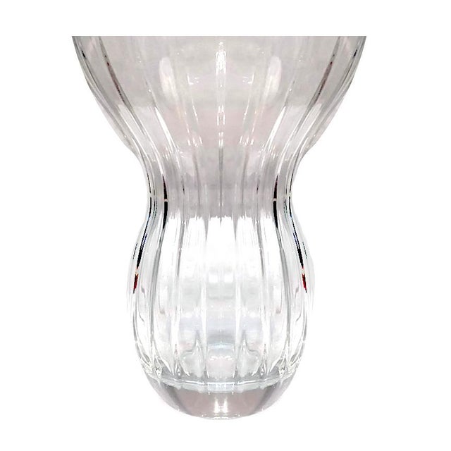 Vintage Ribbed and Ridged Clear Formed Glass and Cut Crystal Vases